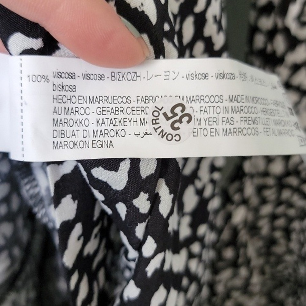 ZARA NWT Romantic Feminine Small Animal Print Long Sleeve Button Down Mini Dress - Picture 6 of 12